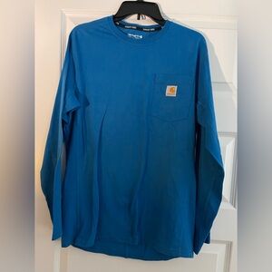 Carhartt  FORCE Relaxed Fit Men's Blue Long Sleeve Pocket T- Shirt